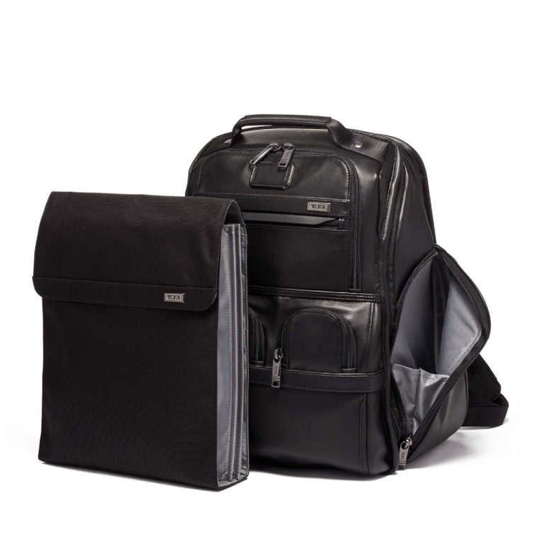 tumi leather brief