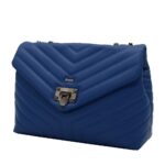 FERETTI - QUILTED FLAP BAG BLUE