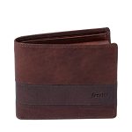 FERETTI - Men's leather double wallet - Cognac / Brown