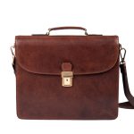 FERETTI - Leather Classic Briefcase - Cognac / Brown