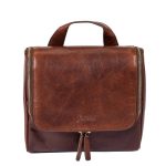 FERETTI - Leather Cosmetic travel bag - Cognac / Brown