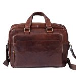 FERETTI - Leather Briefcase - Cognac / Brown