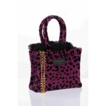 SORENA - LEOPARD Velvet Magenta Mini Tote Bag