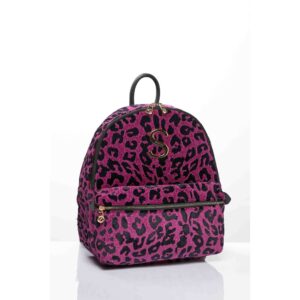 SORENA - LEOPARD Velvet Magenta Backpack