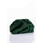 SORENA - ANIMAL Velvet Petrol Bucket Bag