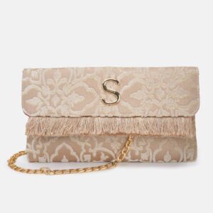 beige clutch bag