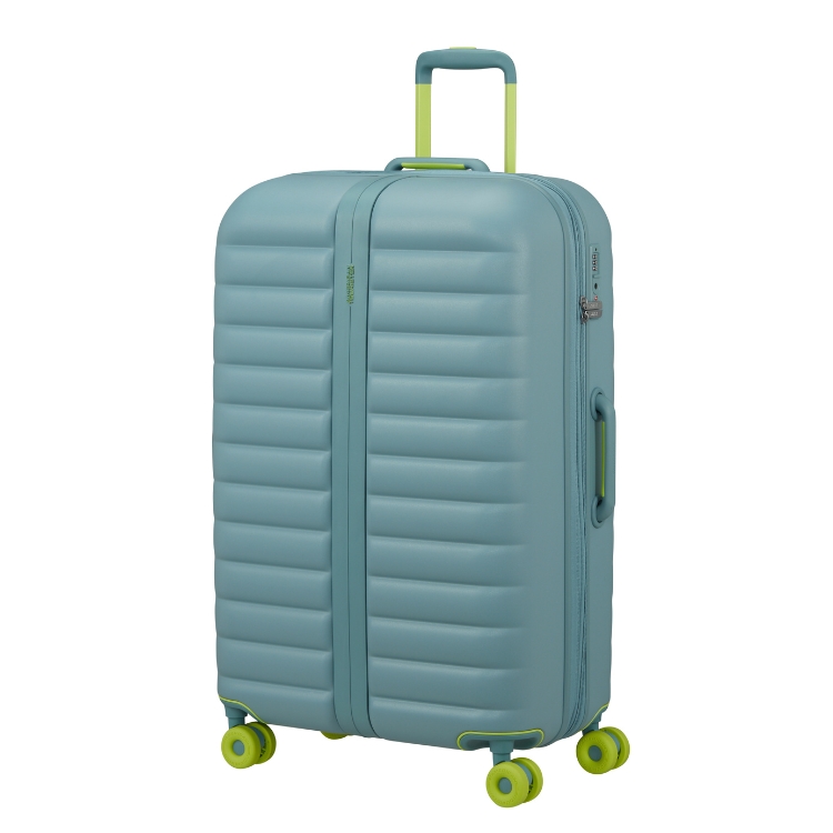 green large luggage