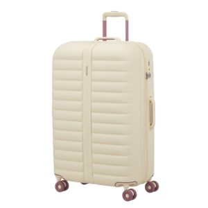 beige large luggage